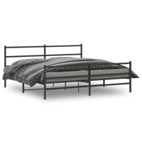 Bedframe met hoofd- en voeteneindemetaal zwart 183x213 cm - thumbnail