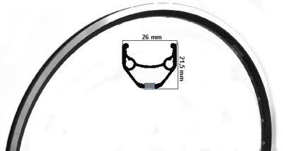 Ryde velg zac 421 26 inch (559) zwart/zilver 36 gaats 14g