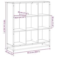 Boekenkast 97,5x33x107,5 cm bewerkt hout en metaal grijs sonoma - thumbnail