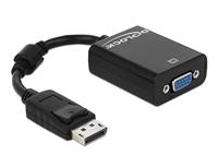 Delock 61848 DisplayPort / VGA Adapter [1x DisplayPort stekker - 1x VGA-bus] Zwart Met Ferrietkern 12 cm - thumbnail
