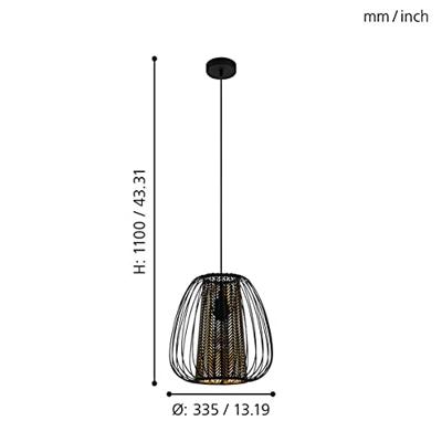 Eglo HanglampCurasao zwart met goud - 99661