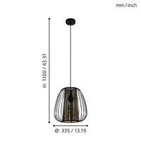 Eglo HanglampCurasao zwart met goud - 99661 - thumbnail