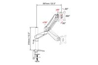 Digitus DA-90351 27 Klem Zwart, Zilver flat panel bureau steun - thumbnail