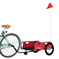 Fietstrailer oxford stof en ijzer rood - thumbnail