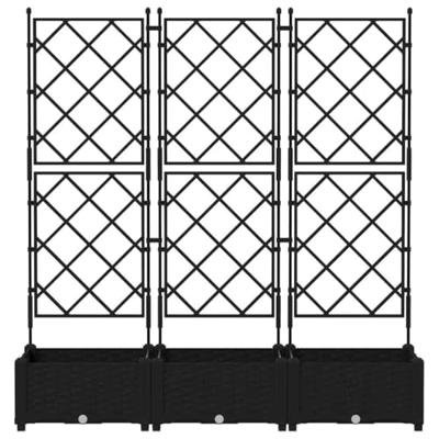 Tuin Bloempot 3 pcs Zwart 120 x 40 x 125,5 cm Staal