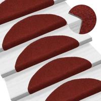 VidaXL Trapmatten zelfklevend 15 stuks 56x17x3 cm bordeaux rood halfrond - thumbnail