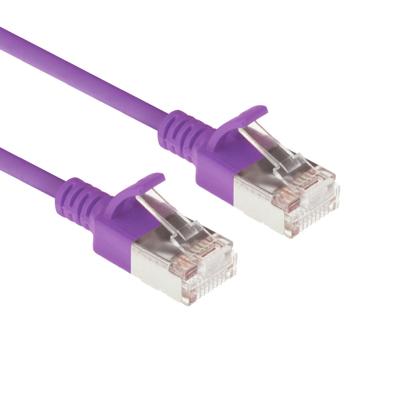 ACT Paarse 5 meter LSZH U/FTP CAT6A datacenter slimline patchkabel snagless met RJ45 connectoren ACT Paarse 5 meter LSZH U/FTP CAT6A datacenter slimline patchkabel snagless met RJ45 connectoren