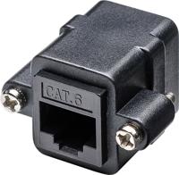 RJ45 CAT-6 Koppelstuk - Netwerk Verlengstuk Ethernet - Zwart - thumbnail