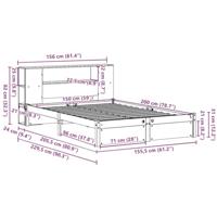 Bed met boekenkast zonder matras grenenhout wit 150x200 cm - thumbnail