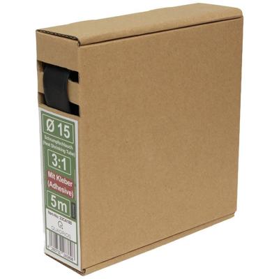 Quadrios 23CA180 Krimpkous met lijm Zwart 15 mm Krimpverhouding:3:1 5 m Quadrios 23CA180 Krimpkous met lijm Zwart 15 mm Krimpverhouding:3:1 5 m