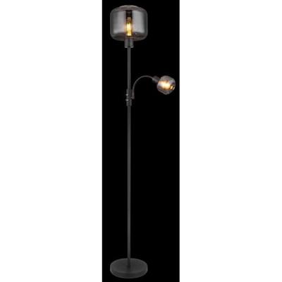 Globo Zwarte vloerlampGiuseppe smoke glas - 15566S