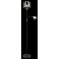 Globo Zwarte vloerlampGiuseppe smoke glas - 15566S - thumbnail
