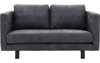 Goossens Excellent Bank Nuance zwart, leer, 2,5-zits, urban industrieel - thumbnail