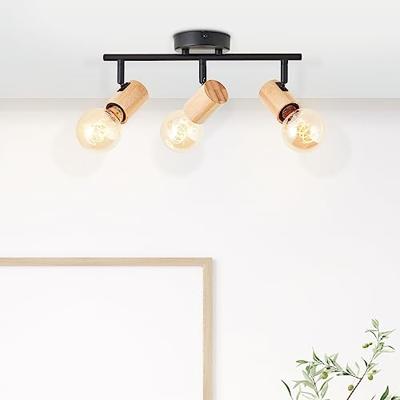 Brilliant PlafondlampKerry 3-lichts zwart met hout - 99715/76