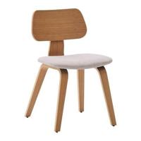Kave Home Gena eetkamerstoel chenille Beige poot eiken naturel - thumbnail