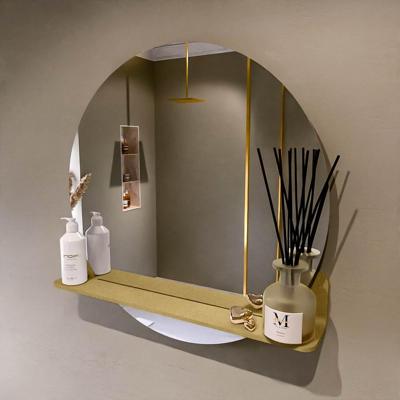 MONDIAZ SPOT spiegel rond 70cm met Spiegelplanchet kleur Oro. MONDIAZ SPOT spiegel rond 70cm met Spiegelplanchet kleur Oro.