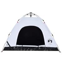 VidaXL Tent 3-persoons snelontgrendeling verduisterende stof wit - thumbnail