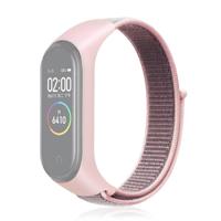 Slimme horloge nylon geweven polsband horloge band voor Xiaomi mi band 3/4 (roze) - thumbnail
