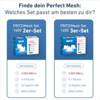 AVM WiFi 6 Multiroom Kit FRITZ!Mesh Set 1600 3-pack 20003111 - thumbnail