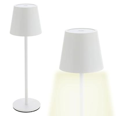 LED-tafelamp van wit metaal, voor binnen, (B/H/D) 11x38x11cm USB, ijzer, 56 LED, traploos dimbaar, 3 wittonen, koud-, warm-, puurwit, 1m USB naar USB-