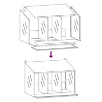 Kippennestkastje met 3 vakken olijfgroen metaal - thumbnail