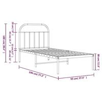 Bedframe met hoofdbord metaal zwart 90x190 cm - thumbnail