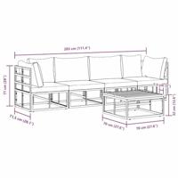 Tuinbankenset 5 pcs Zwart Metaal - thumbnail