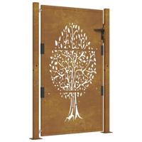 VidaXL Poort 100x150 cm boomontwerp cortenstaal - thumbnail