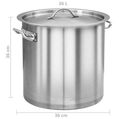 VidaXL Kookpan 35 l 36x36 cm roestvrij staal VidaXL Kookpan 35 l 36x36 cm roestvrij staal