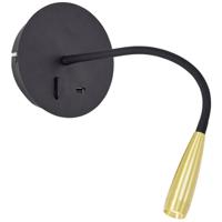 Brilliant Flexibele wandlampJutta zwart met goud - G99946/86 - thumbnail
