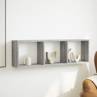 Wandkast 100x16x30 cm bewerkt hout grijs sonoma eikenkleurig - thumbnail