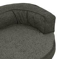 vidaXL Hondenbed ergonomisch linnen-look 75x53 cm fleece donkergrijs, hondenmatras, hondenbed, hondenmand, hondenmatrassen, hondenbedden, hondenmanden - thumbnail