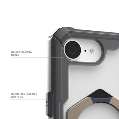 Urban Armor Gear Plasma XTE Outdoor telefoonhoes Apple iPhone 16e Transparant, Titaan Inductieve lading, MagSafe compatible, Met standfunctie, Stootbestendig
