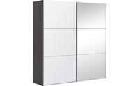 Goossens Kledingkast Easy Storage Sdk, 203 cm breed, 220 cm hoog, 1x 3 paneel glas schuifdeur li en 1x 3 paneel spiegel schuifdeur re - thumbnail