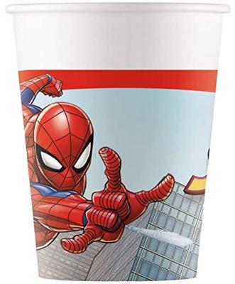 Globos Papieren bekers fsc spider-man crime fighter, 8st.