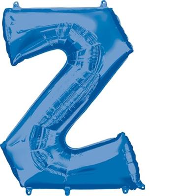 Folieballon Blauwe Letter &apos;Z&apos; - Groot