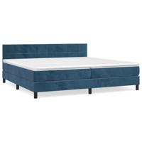 Boxspring met matras fluweel donkerblauw 200x200 cm - thumbnail