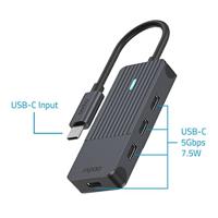 Rapoo USB-C naar USB-C Hub Zwart - thumbnail