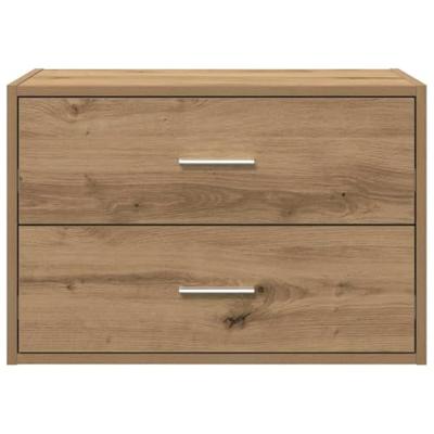 Kast met 2 lades 60x31x40 cm bewerkt hout artisanaal eikenkleur Kast met 2 lades 60x31x40 cm bewerkt hout artisanaal eikenkleur