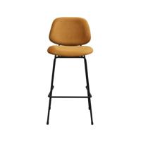 LABEL51 Barkruk Bello - Oker - Fluweel - Hoog - thumbnail