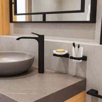 Hansgrohe AddStoris tandenborstelhouder 8,1x9,1x9,4cm mat zwart - thumbnail