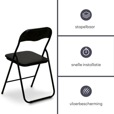 Perel folding chair padded Campingstoel Zwart FP168B