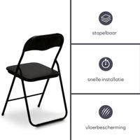 Perel folding chair padded Campingstoel Zwart FP168B - thumbnail