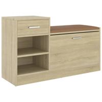 VidaXL Schoenenbank 94,5x31x57 cm bewerkt hout sonoma eikenkleurig - thumbnail