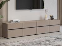 Tv-meubel CROSSAIR 4 klapdeuren 4 lades taupe - thumbnail