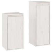 Tv-meubelen 2 st massief grenenhout wit - thumbnail