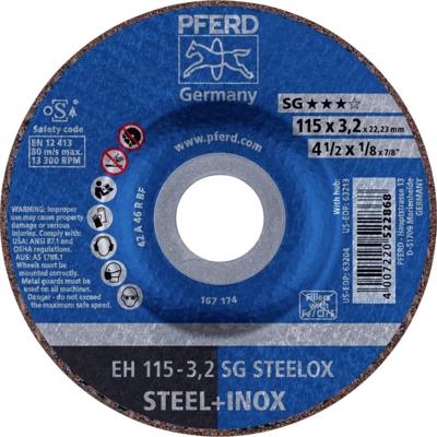 PFERD TOOLS EH 115-3,2 SG STEELOX 61332432 Doorslijpschijf gebogen 115 mm 25 stuk(s) RVS, Staal