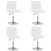 Eetkamerstoelen 4 st kunstleer wit - thumbnail