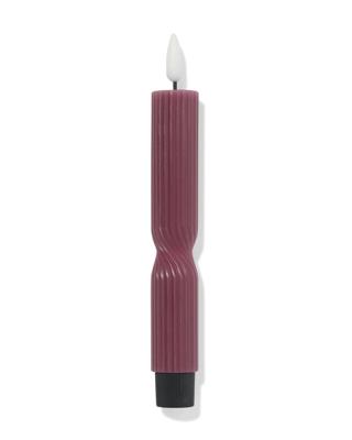 HEMA Led huishoudkaars ⌀2.3x20cm ribbel aubergine (aubergine)
