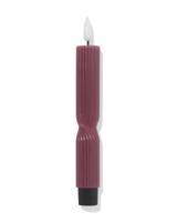 HEMA Led huishoudkaars ⌀2.3x20cm ribbel aubergine (aubergine) - thumbnail